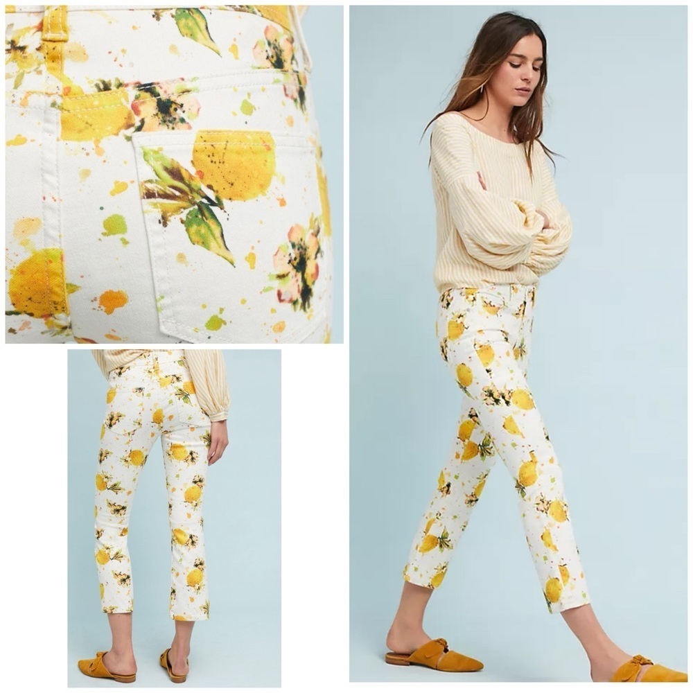 NWT Anthropologie Pilcro Lemon Grove High Rise Cropped Bootcut Ankle Jeans 25